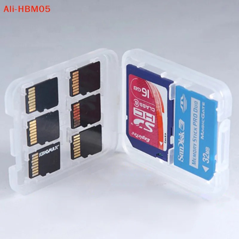 (HB05)1 PC Protector Holder Micro Box For  HC TF MS Memory Card Storage Case Box Bag Plastic Boxes Transparent