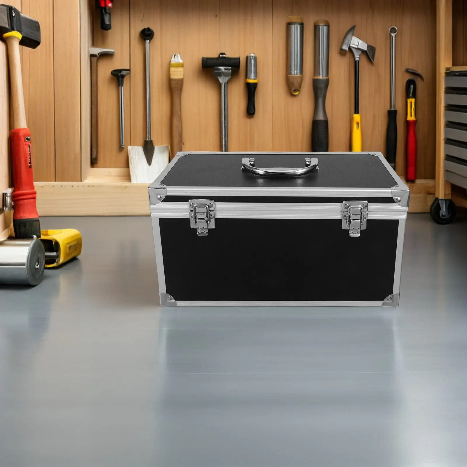 Heavy Duty Aluminum Tool Case Solid ABS Frame Shockproof Foam Lined Portable Storage Box for Hand Tools Small Parts