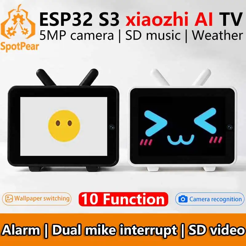 ESP32-S3 para Câmera AI Xiaozhi MAX com LCD de 3.5 polegadas, Placa de Desenvolvimento com Microfone Duplo, Display MINI TV BOX de 3.5 polegadas com Interrupção de Voz