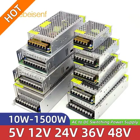 5V 12V 24V 36V 48V Power Supply High Voltage AC to DC Low Voltage Converters Enclosed Aluminum Housing Switching Power Supplies
