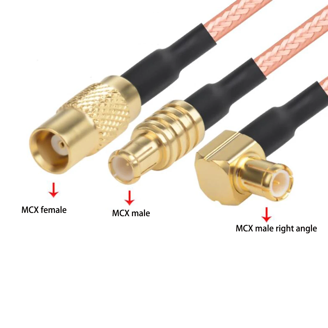 1PC MCX Male Female to MCX Plug Jack Straight Right Angle RG316 Cable Adapter 15cm/30cm/50cm for WIFI Wireless Modem
