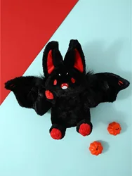 Black Bat Rabbit Plush Doll Stuffed Animal Cuddly Toy Birthday Gift Holiday Gift for Halloween Christmas  Devil Companion Toys