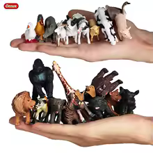 Oenux Small Farm Wild Animal Model Lion Tiger Sheep Pig Dog Action Figures PVC Lovely Miniature Playset Education Kid Toys Gift