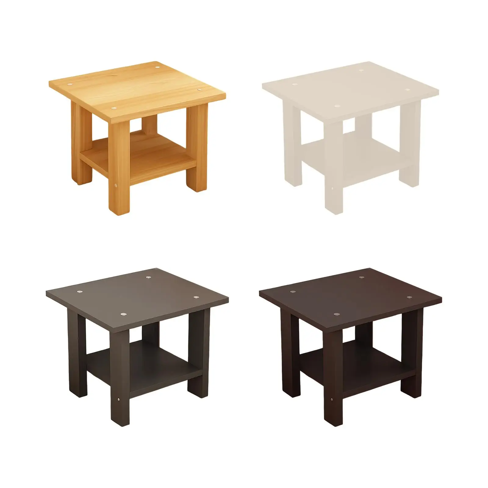 Mesa lateral de madeira com camadas duplas, moderna, multiuso para espaços estreitos, 11,8x11,8x12,2 polegadas, mesa para laptop