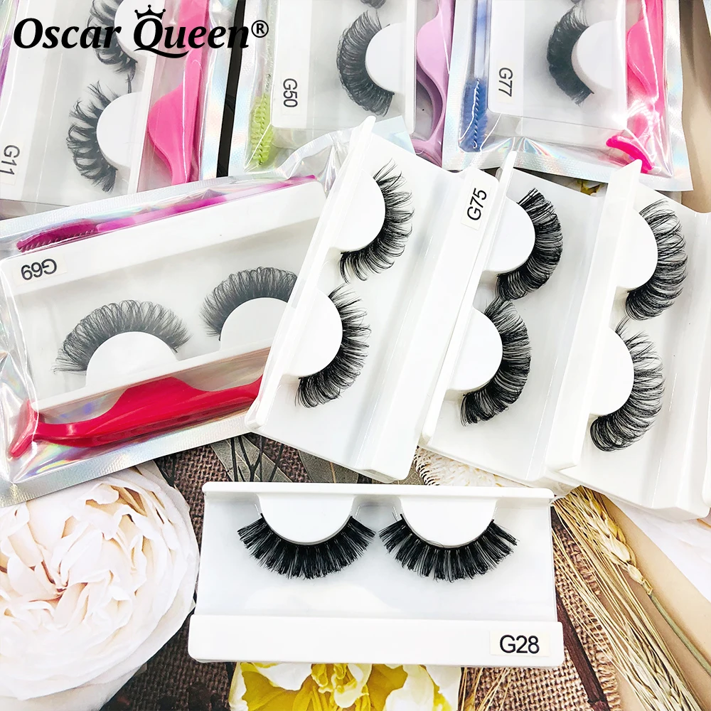 

18-22MM Russian Strip C D Curl Fluffy Mink Lashes Extension Russian Volume Soft Natural False Eyelashes Boxes Packaging Makeup