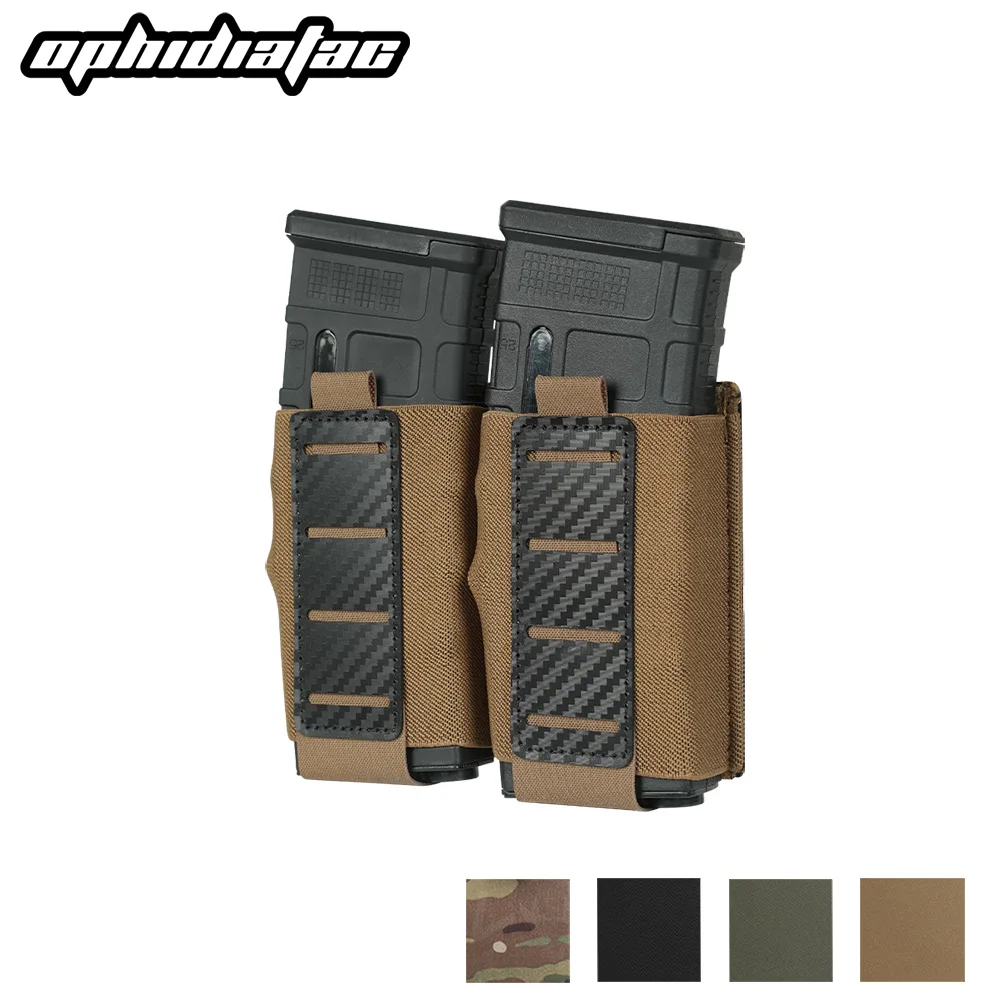 OPHIDIAN 5.56 Magazine Pouch Double Magazine Carrie MOLLE Systemr with Carbon Fiber Hunting Holster