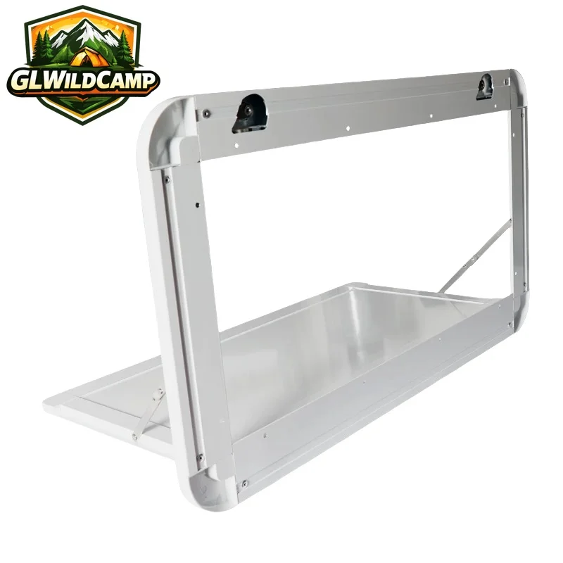 900x450mm Premium Foldable Aluminum RV Accessory Picnic Table with Two Locks and Keys for Camper Van