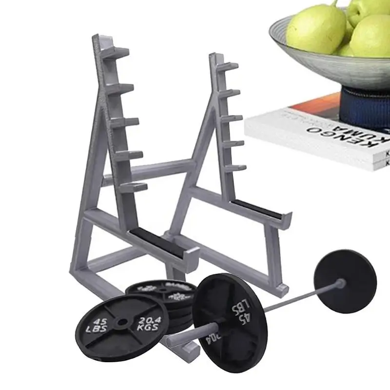 Barbell Rack Pen Holder Pencil Rack Gym Theme Pen Storage Squat Stands With Barbells And Weights For Home Offices Desks