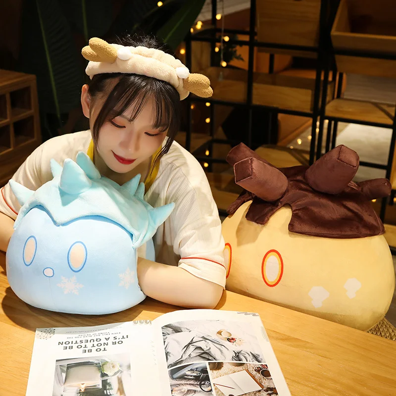 35-65cm Game Genshin Impact Plush Pillow with Hand Warmer Dolls Slime Plushie Toys Stuffed Soft Pillow for Birthday Gifts