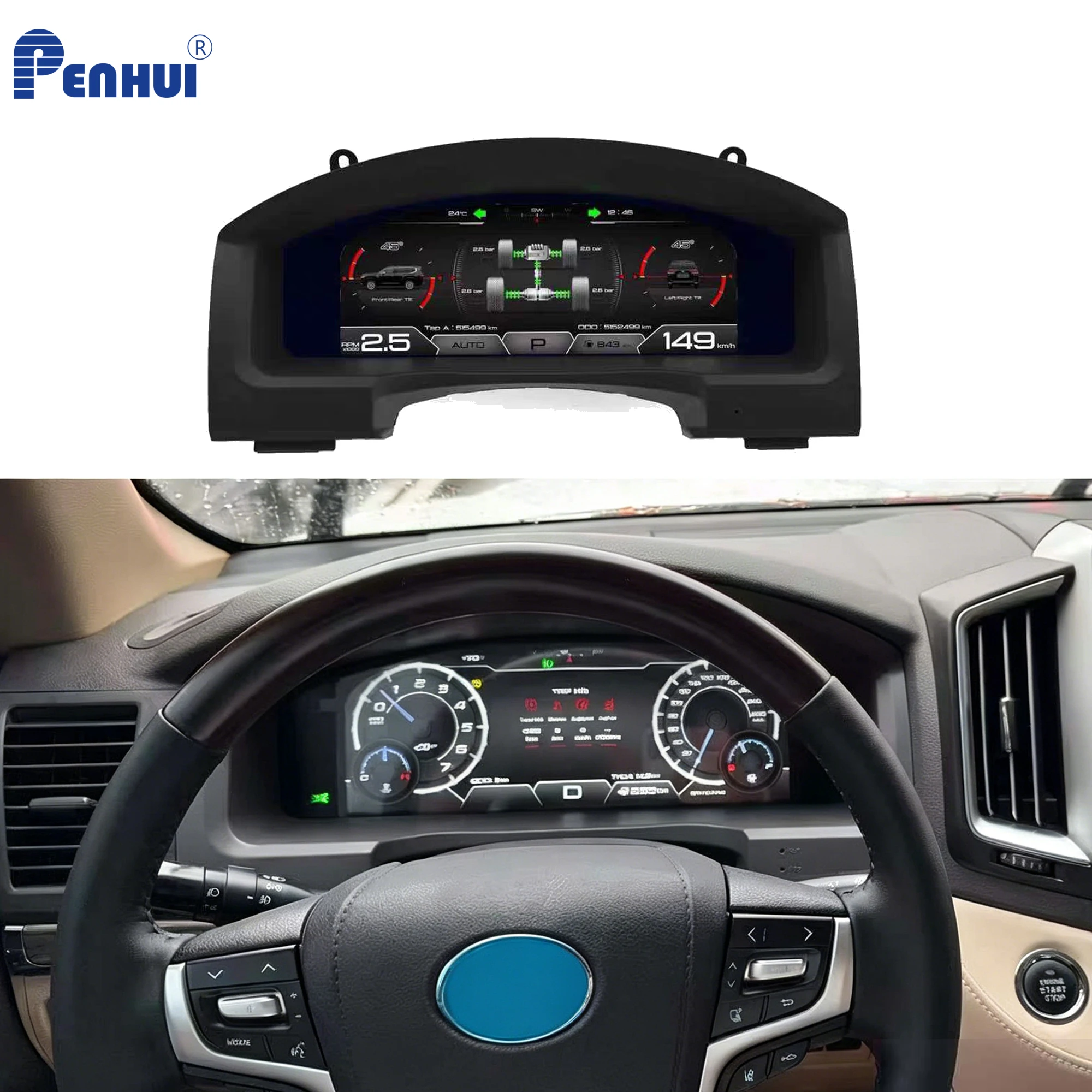 Car HUD LCD Cluster instrument multimedia dashboard Modification For TOYOTA LAND CRUISER 200 2008-2021 Mulitmedia Panel