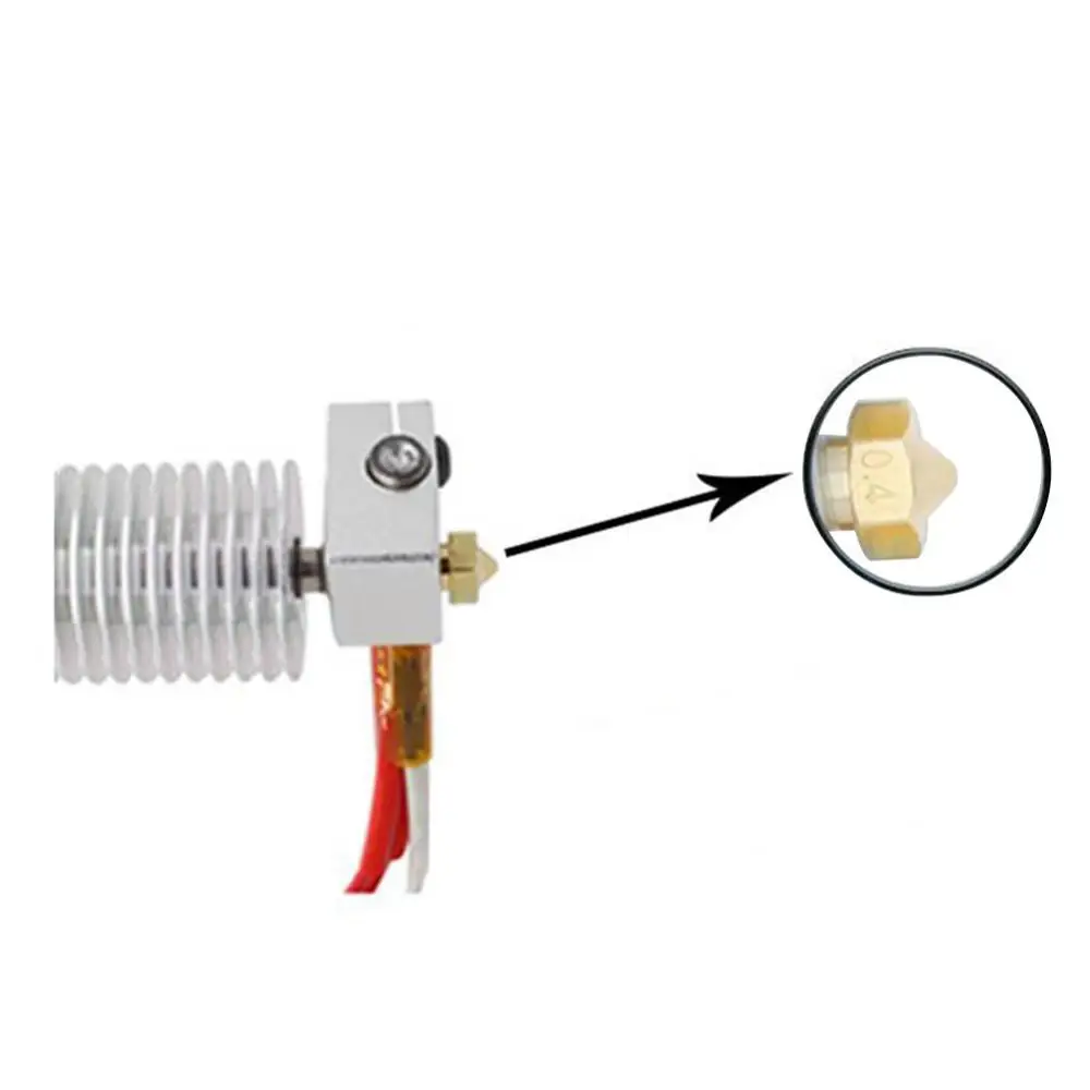 1pcs M6 เกลียวโลหะทั้งหมด 0.2/0.3/0.4/0.5 มม.สําหรับ 1.75 Filament E-3-D V5 Anycubic I3 Mega Kobra Hotend Extruder