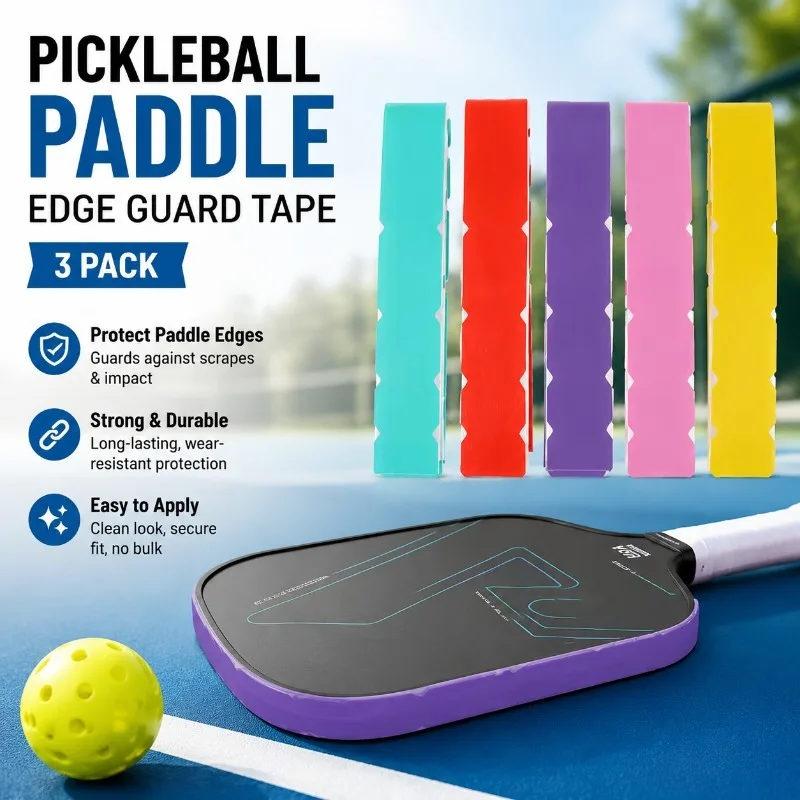 3 Pieces Set Pickleball Paddle Rim Protective Tape Anti‑abrasion Frame Guard Cover Durable Border Safeguard Sticker for Athletic