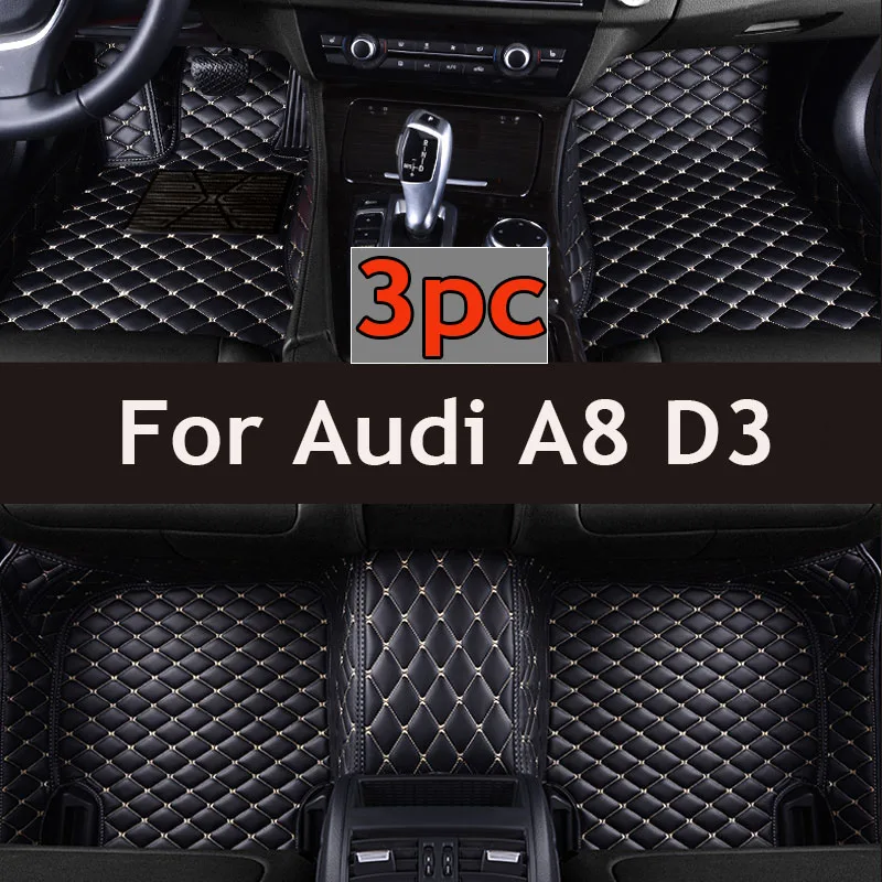 

Custom Auto Luxury Leather Car Floor Mat For Audi A8 D3 2002 2003 2004 2005 2006 Car Mat Full Set Women Waterproof Accessories