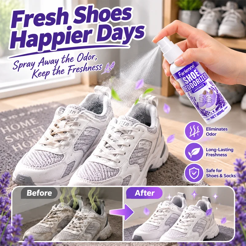 Shoe Deodorizer Spray Multi Purpose Odor Remover For Shoes Socks Shoe Cabinet Car Interior Freshening Care
