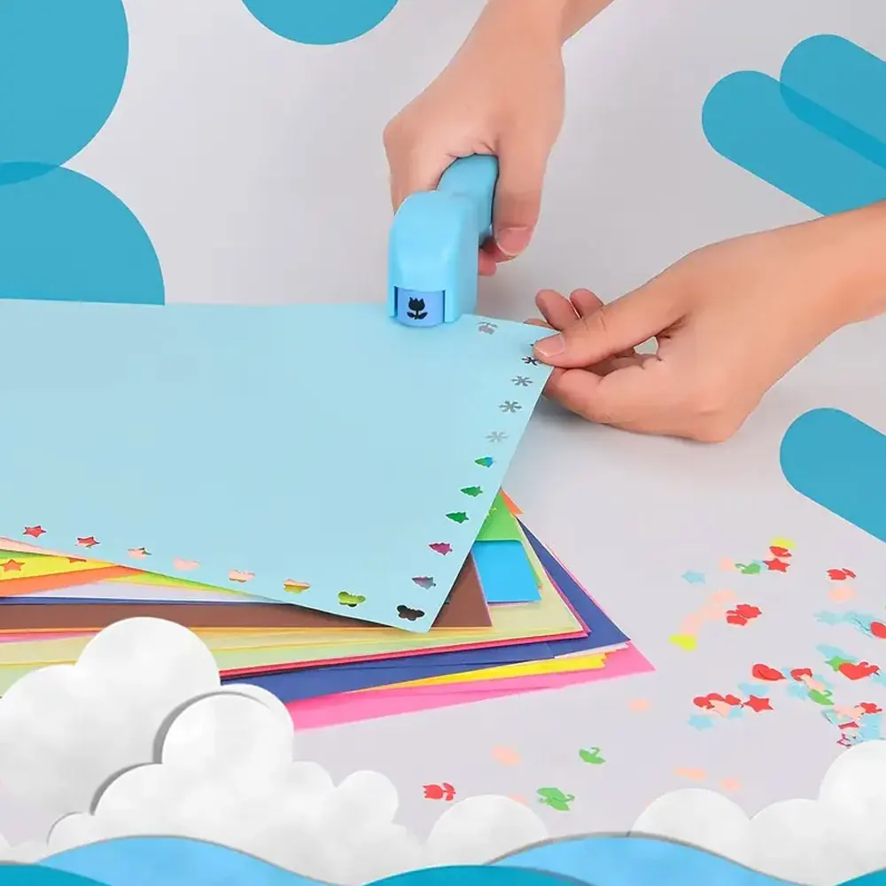 

Mini shape craft punch set, portable and hand-held storage box, suitable for scrapbooking and greeting card making.