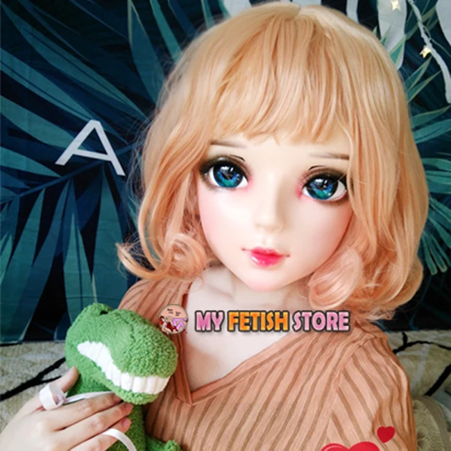 (Shi-10) Vrouwelijke Zoete Meisje Hars Half Hoofd Kigurumi BJD Ogen Crossdress Cosplay Japanse Anime Rol Lolita Masker Met Ogen En Pruik