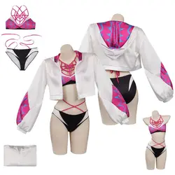 Maillot de bain cosplay Gwen Stacy pour femme adulte, à travers le verset, costume fantaisie, bikini femme araignée, déguisement d'Halloween