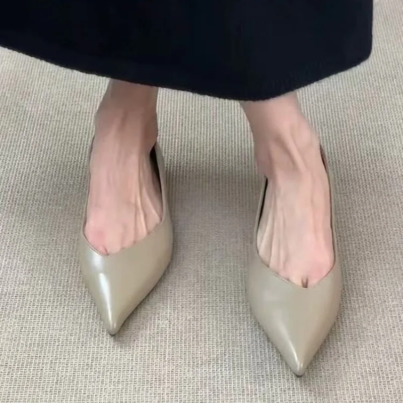 White Design Spring Autumn Pointed Toe Women Mary Jane Shoes Ladies Outdoor Comfort Women's Commute Flats Shoes