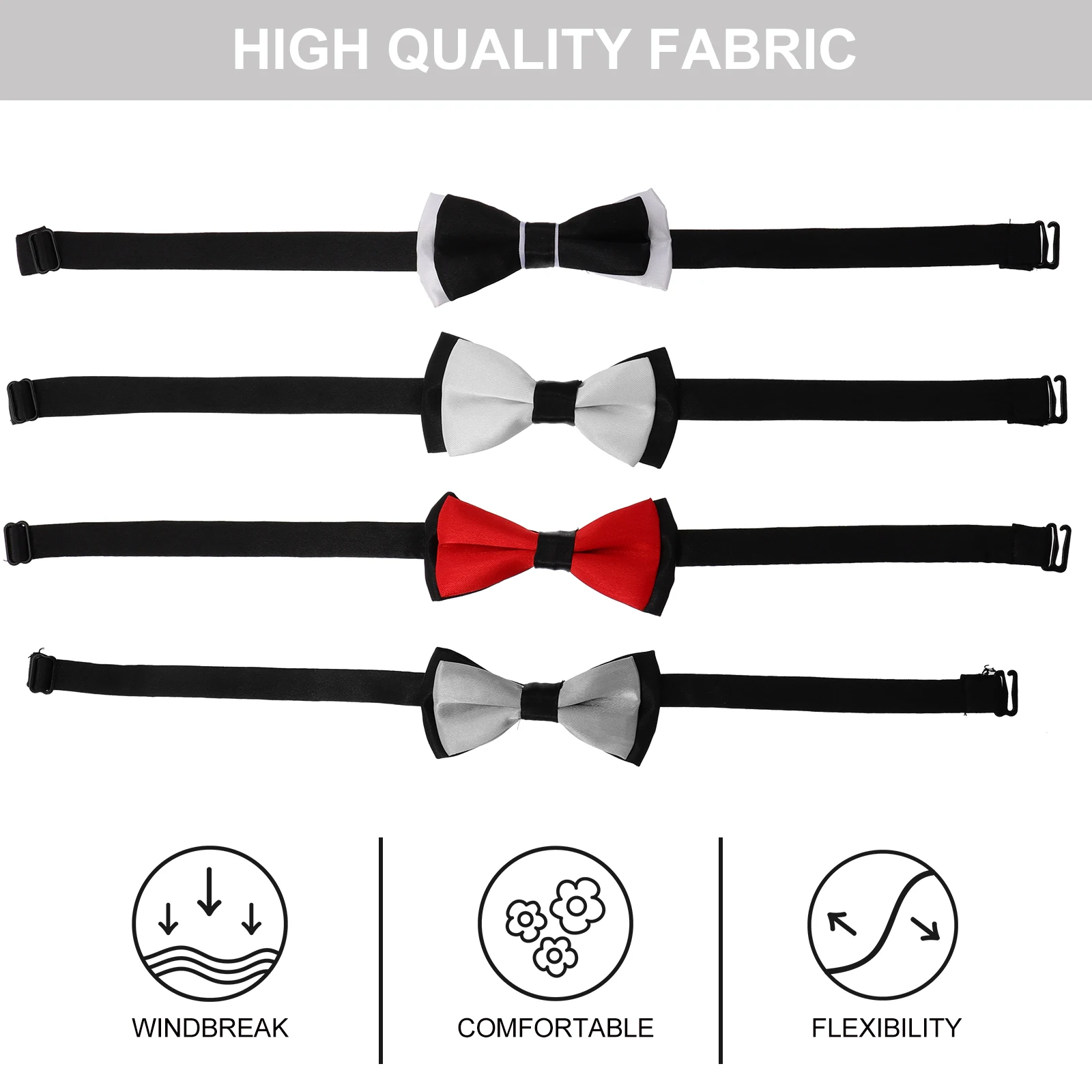 

4 Pcs Pet Bow Tie Adjustable Cat Neck Accessories Little Puppy Bowties Holiday Party Christmas