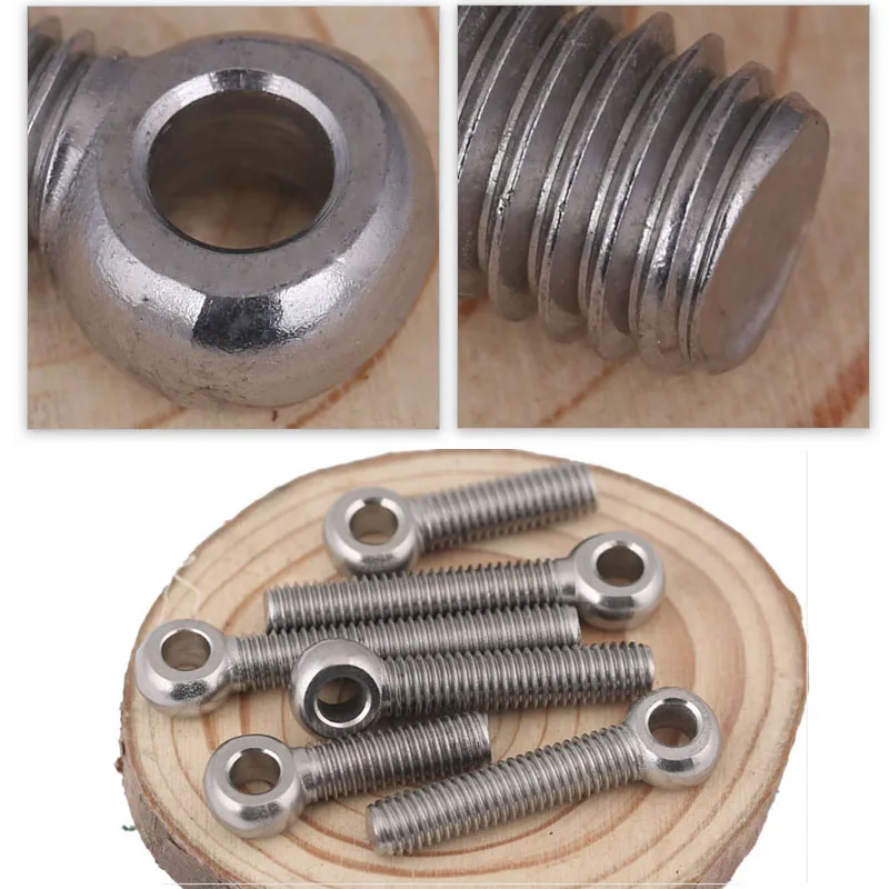 Eye Bolt 304 Stainless Steel DIN444 Round Ring Head Link Bolt Fisheye Eye Slip Hole Screw M5 M6 8M M10 M12 M14 M16 M18 M20 GB798