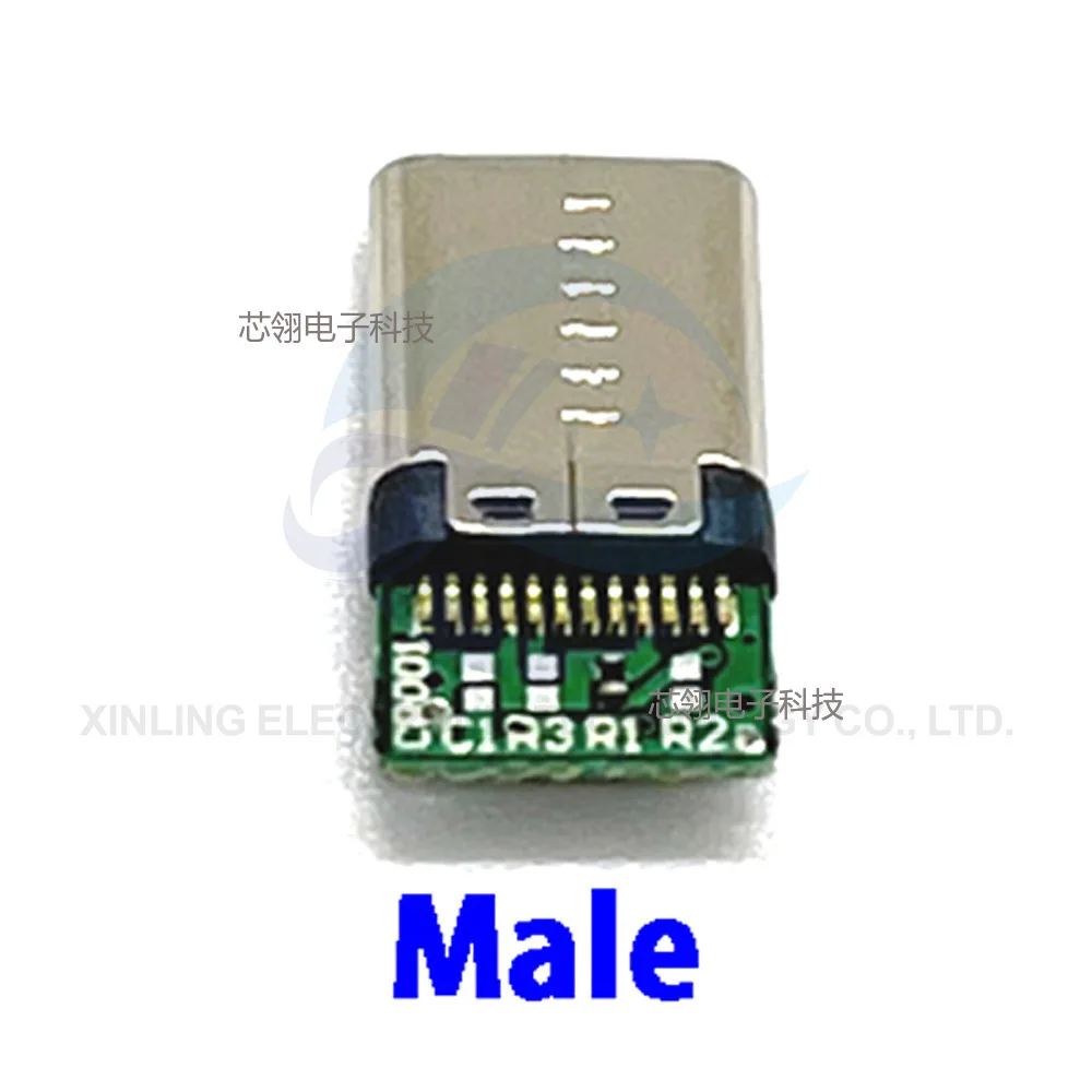 USB 3.1 type c male/Female Connectors Jack Tail 24pin usb Male Plug Electric Terminals welding DIY data cable Support PCB Board