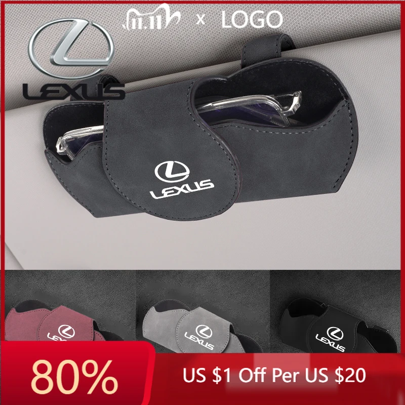 

2026 Hot Interior Stickers Car Logo Glasses Case Sun Visor Sunglasses Card Organizer Box For Lexus RX300 IS200 IS250 ES350 Ct200