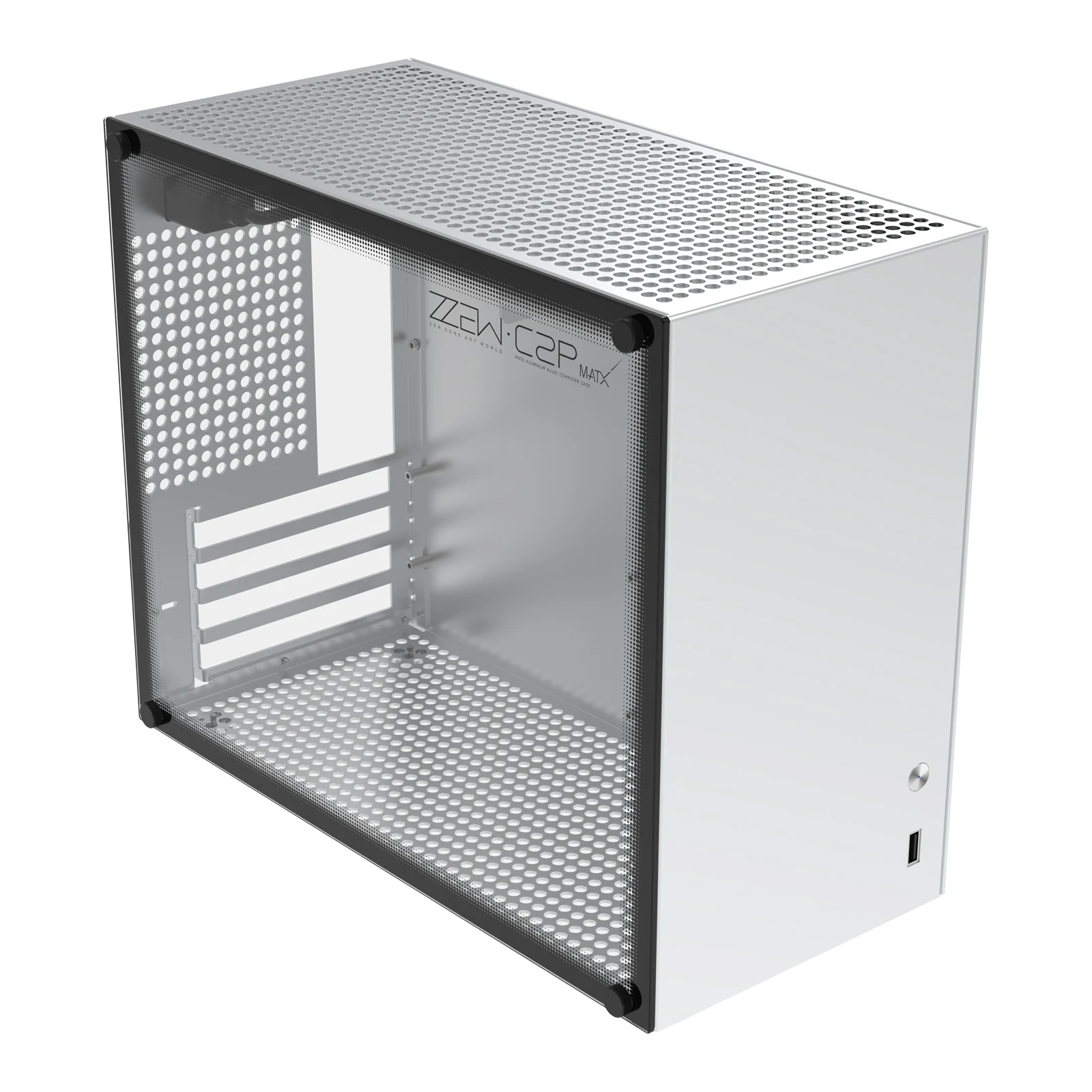 

Aluminum Micro ATX Case MATX Case ZZAW C2P Desktop Chassis Computer Gaming PC case with DIY Installation