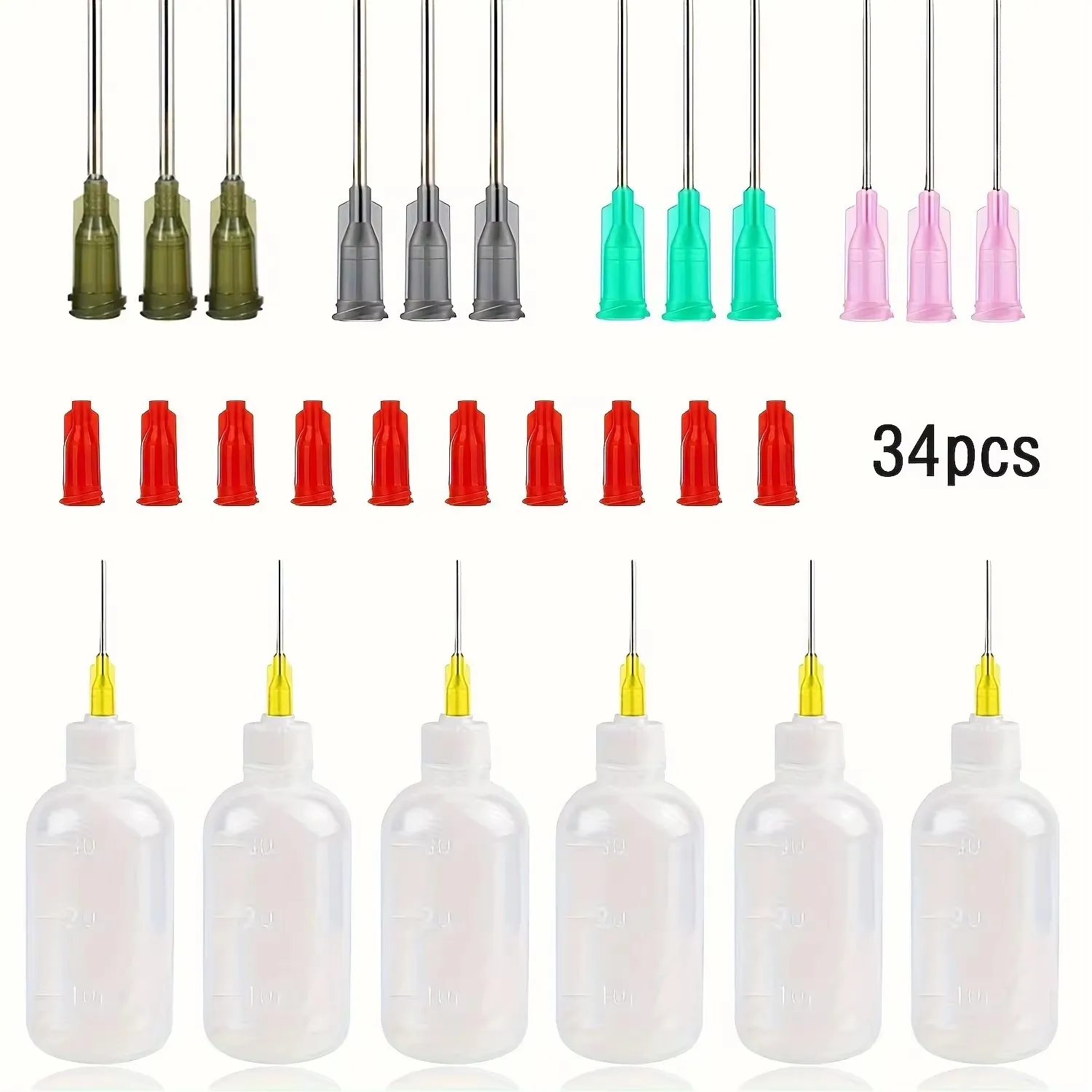 30ml Industrial Dispensing Bottle with Needle for Alcohol Board Wash Flux Bottle Paint Tip Small Oil Bottle Set