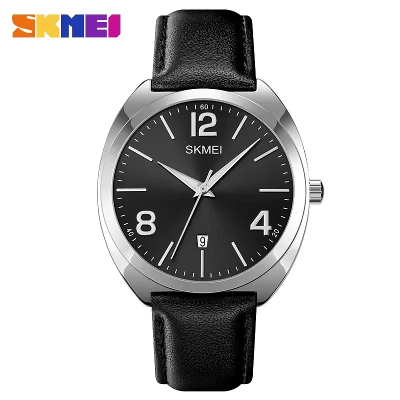 

SKMEI Sport Mens Watches Clock montre homme Fashion Genuine Leather Strap Quartz Wristwatch 1891 For Male Casual Waterproof Date