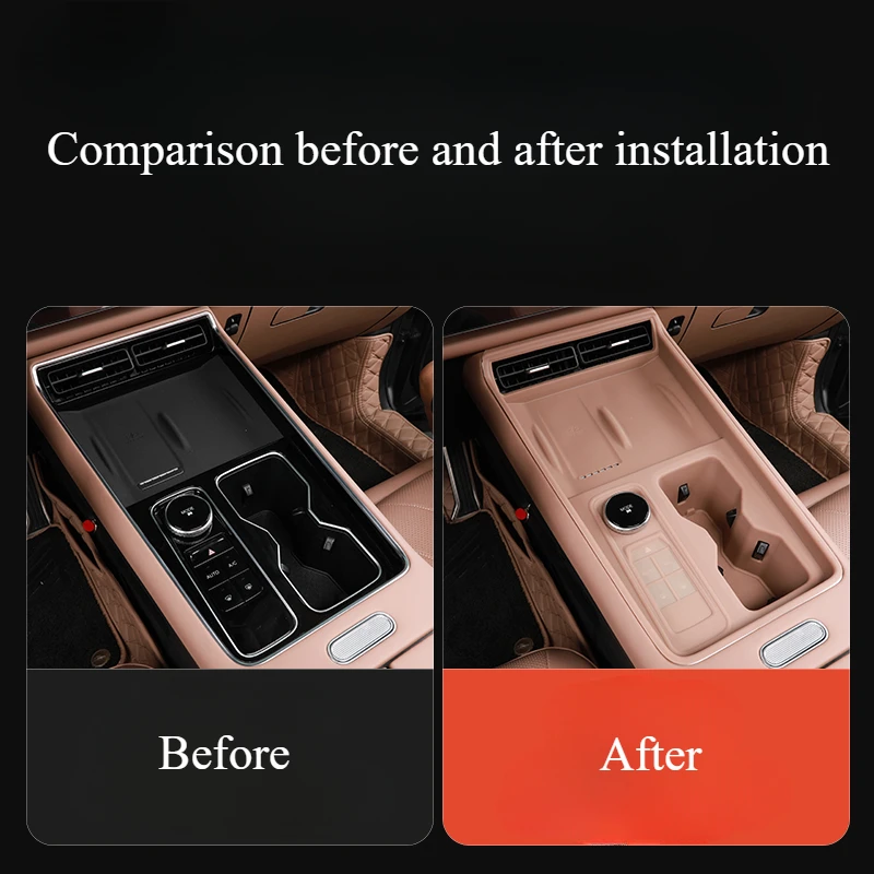 Silicone Central Control Protector For Chery Tiggo 9 Tiggo 8L, Gear Cup Wireless Charging Integrated Modification Mat