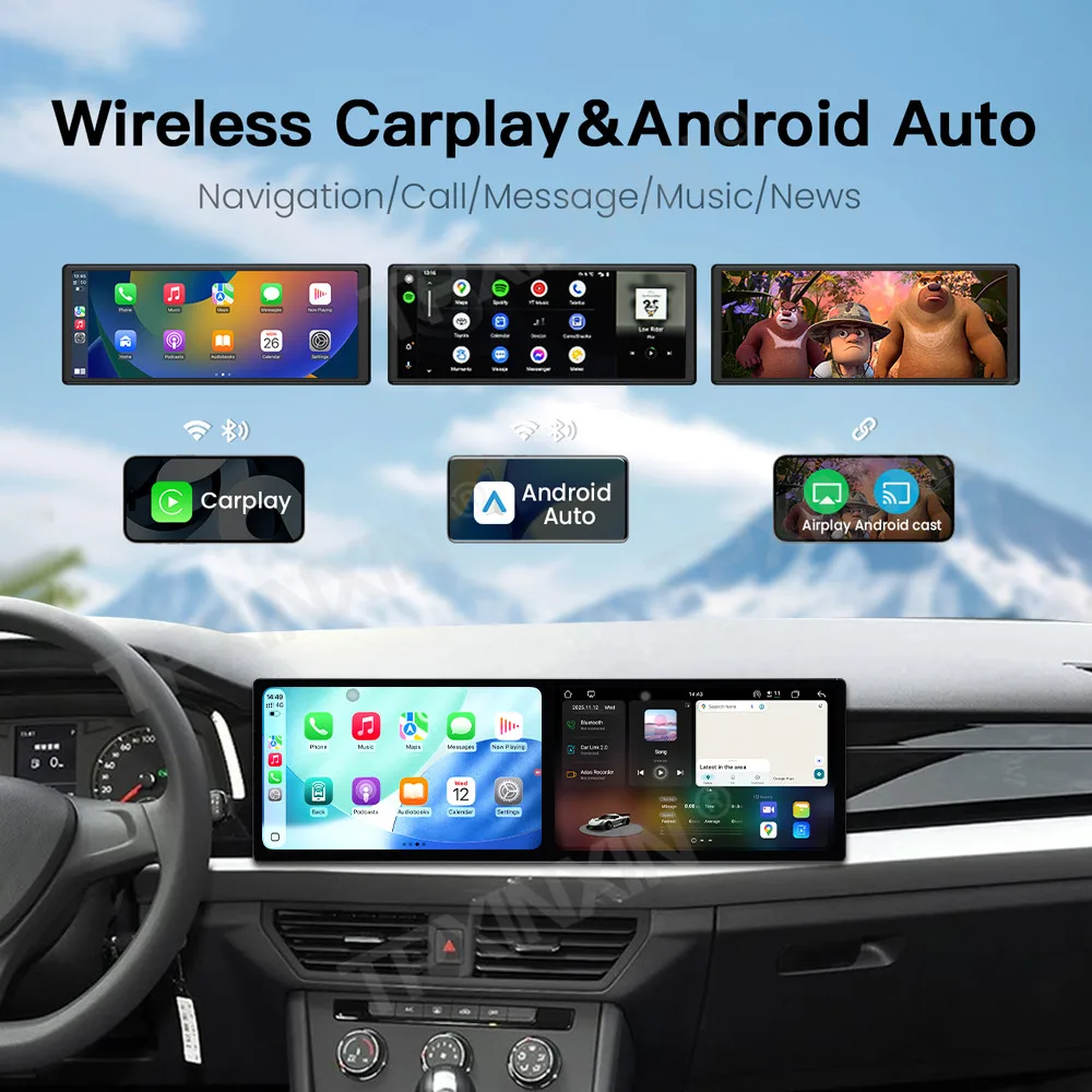 10.1 بوصة شاشة مزدوجة التفاعل أندرويد لفولكس واجن بورا 2019 ~ 2022 راديو السيارة الوسائط المتعددة نظام تحديد المواقع والملاحة HD وحدة رأس الشاشة