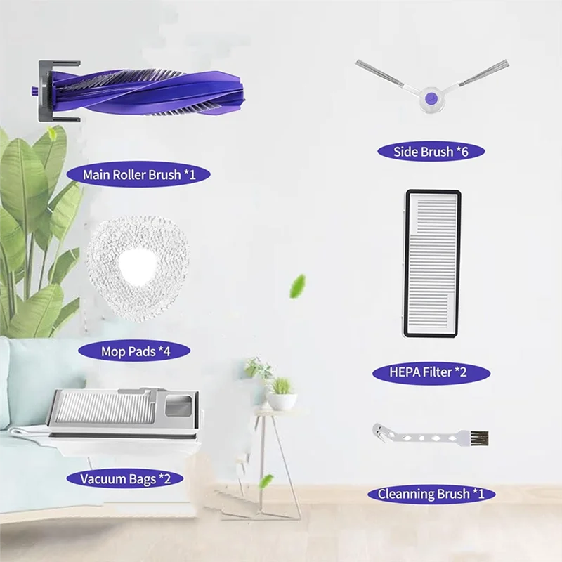 

【Shopper’S-Favorite!】Main Brush, HEPA Filter, Cleaning Brush Accessory Kit For Narwal Freo Z Ultra/X Ultra Robot Vacuum Replacem