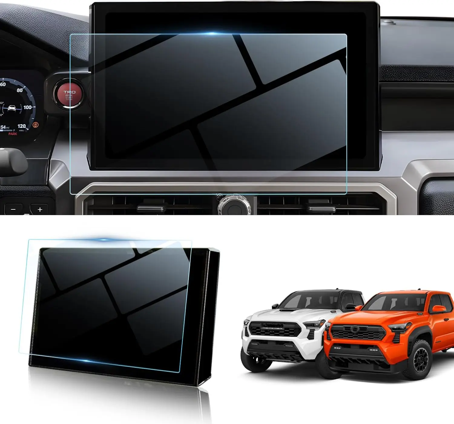 

For Toyota Tacoma 2024 14INCH GPS Navigation PET screen protector film accessories(2PCS)