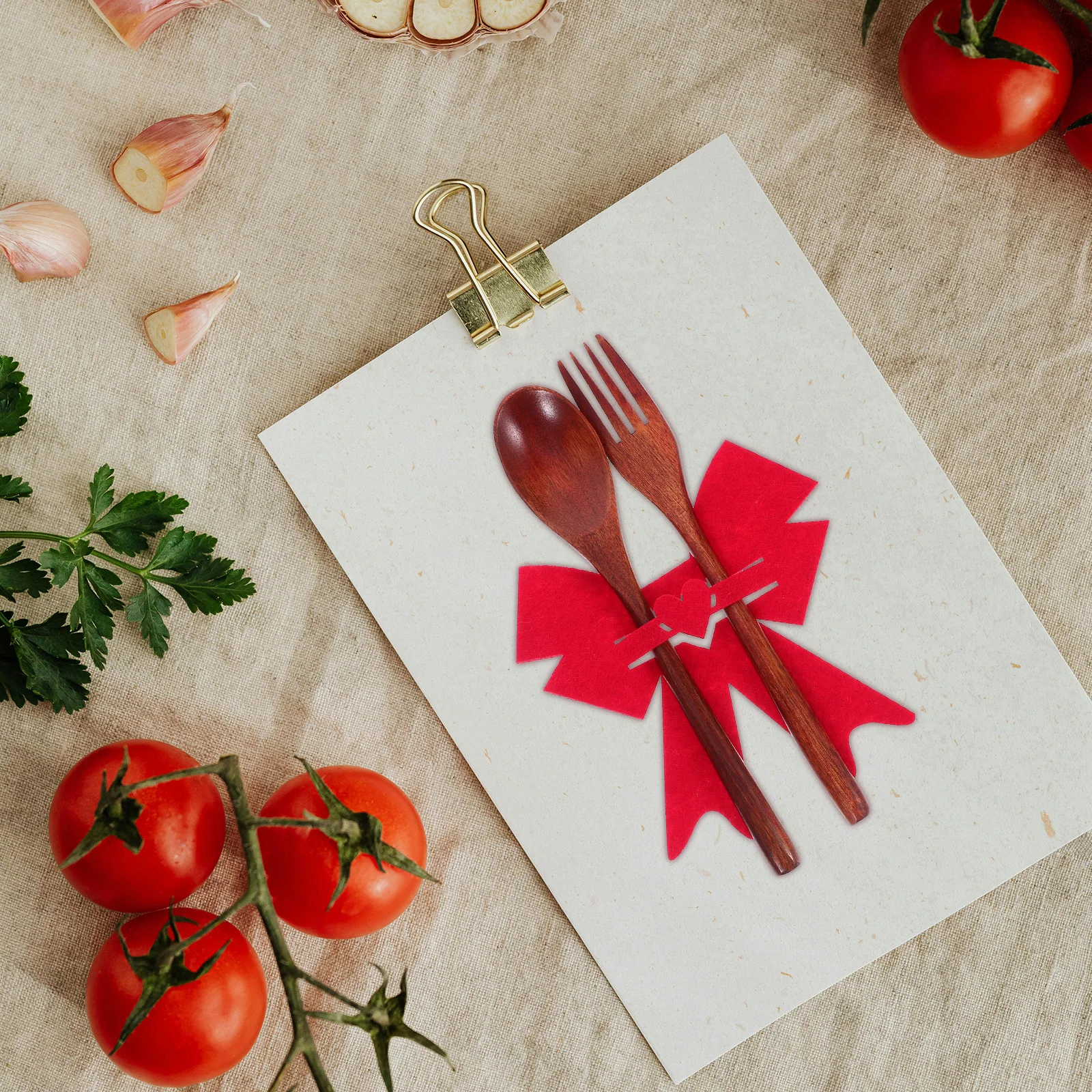 

4pcs Butterfly Knot Cutlery Pouch Non-Woven Fabric Silverware Holder For Valentine'S Day Wedding Dinner Tableware Storage Bag