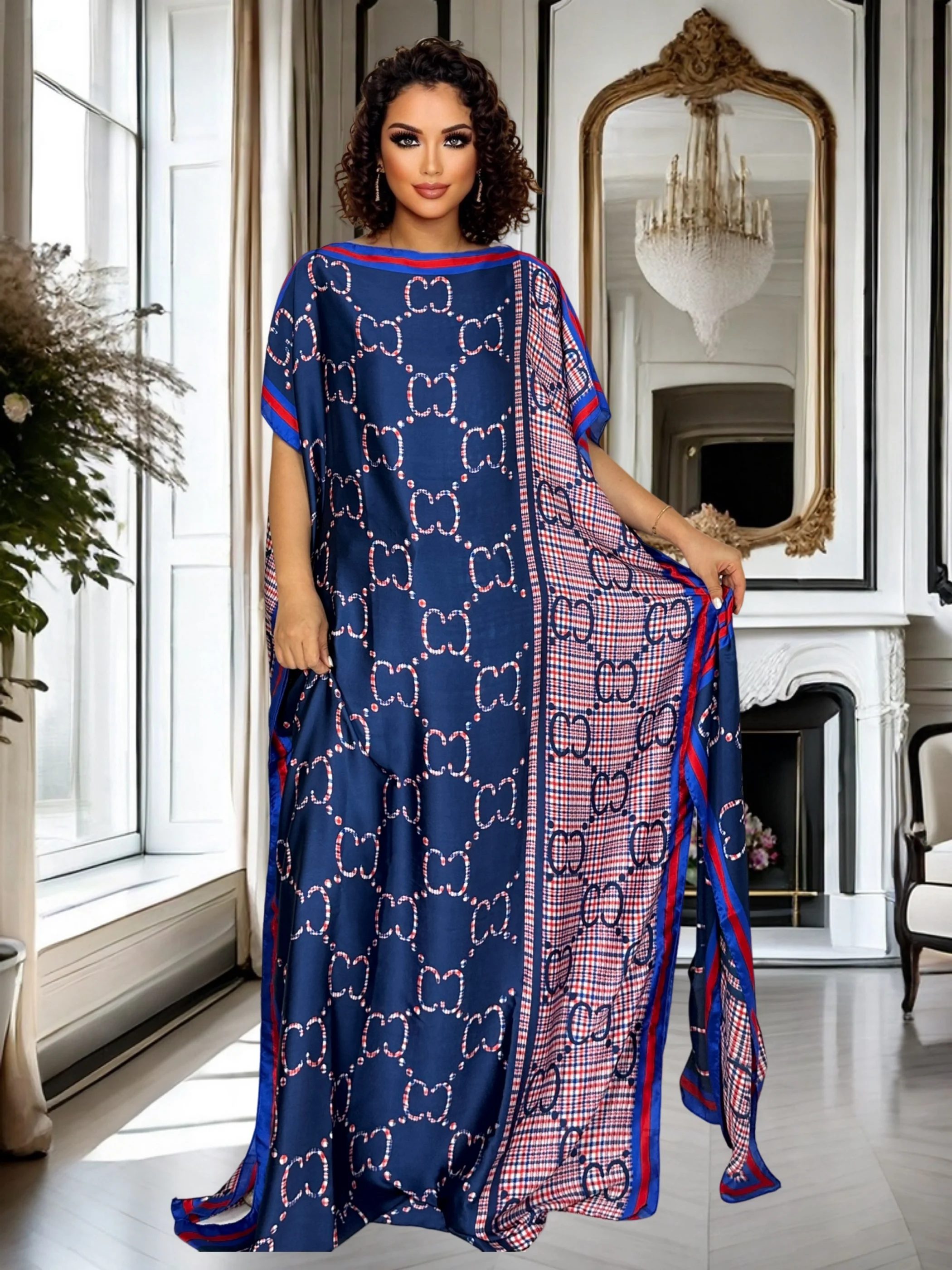 

Women's Plus Size Elegant Abaya Modest Fashion and Special Occasions Stunning Dress with Scarf