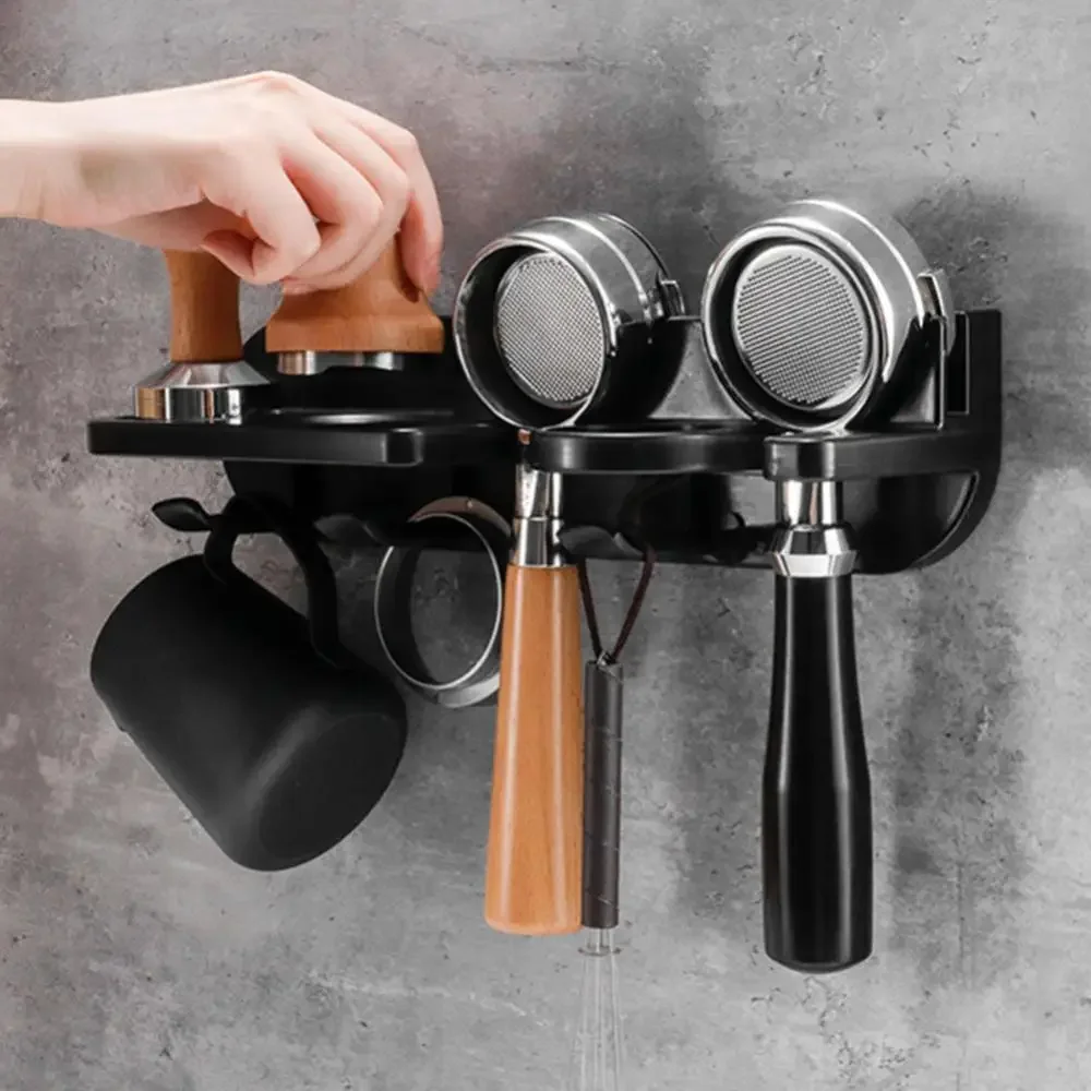 

Coffee Portafilter Wall Rack Self-adhesive Espresso Coffee Filter Holder 51MM/54MM/58MM Wall Mounted Rack Coffee Tools