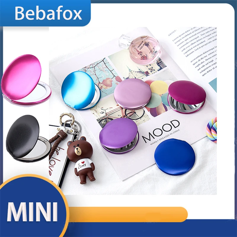 

Retro Compact Portable Folding Mirror Portable Cosmetic Mirror Metal Aluminum Double-Sided Small Sale Gift Wholesale Beautiful