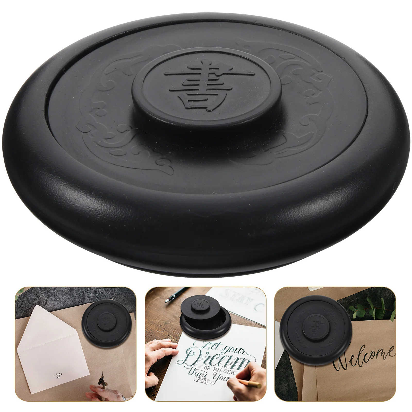 The Four Treasures of Study Ancient Horse Ribbed Student Calligraphy Bowl Pp Inkslab for Writing