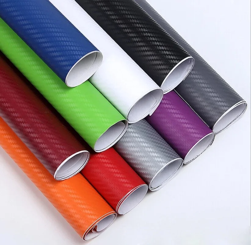 3D Farbige Carbon Faser Aufkleber Rolle Film Wrap Auto Motorrad Universal DIY Styling Vinyl Aufkleber 30cm x 127cm