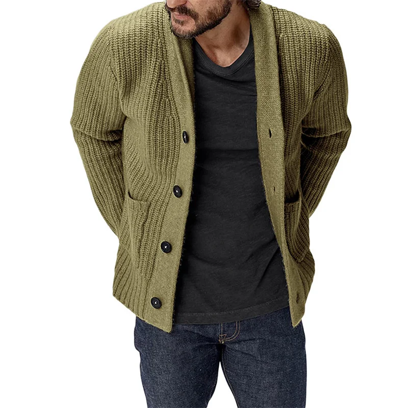 

Knitted Mature Men's 2023 New Cardigan Coat Autumn Winter Stylish Casual Elegant Long Sleeve Trendy Sweater Jacket Clothes