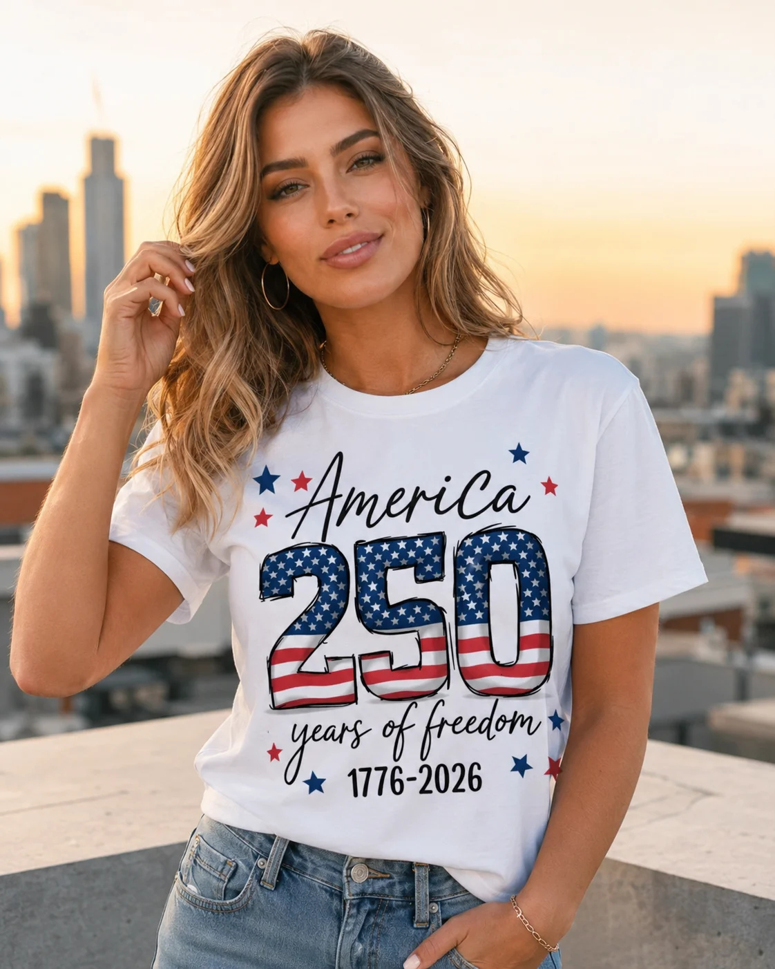 USA 250th Anniversary Shirt America 250 Years of 1776-2026 Tee Patriotic Fourth of July Tees USA Independence Day Shirt Clothing