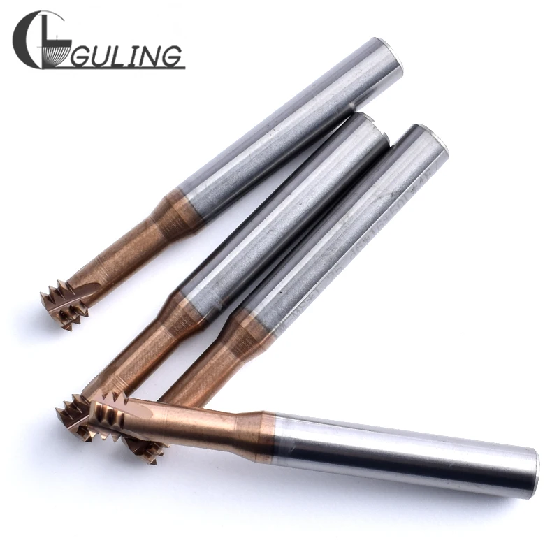 CNC 60Degree Tungsten Steel Three Row Thread Milling Cutter M1 M1.2 M1.4 M1.6 M2 M2.5 M3 M4 M5 M6 M8 M10 M12 M14 mill mills