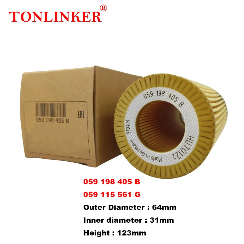 TONLINKER Oil Filter 059198405B For Audi Q7 4M 2nd 3.0 45TDI quattro 2015-2019 2020 CVMD 4MB 059198405 059115561G Diesel Models