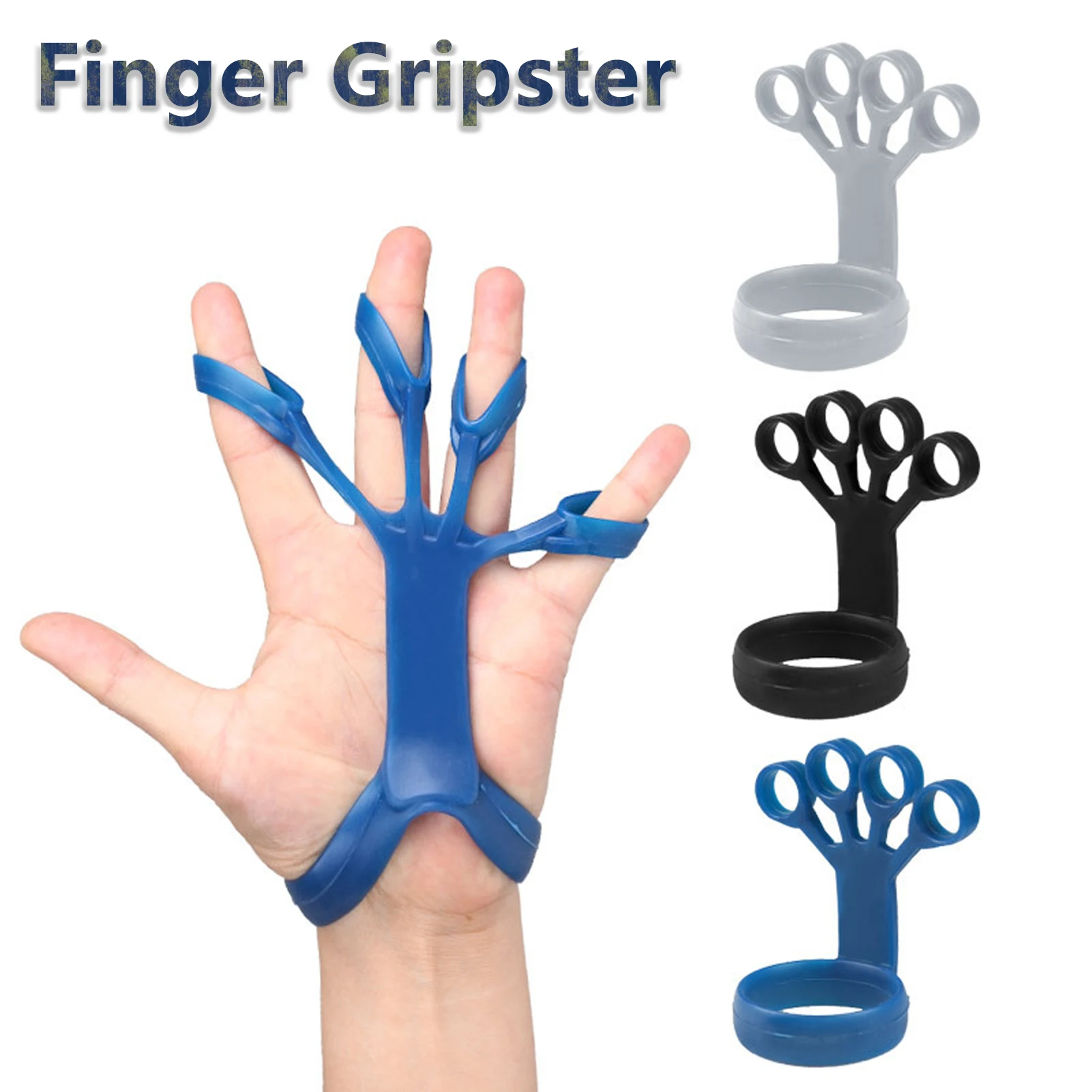 Portable Silicone Gripster Grip Strengthener Finger Stretcher Hand Grips Trainer Gym Fitness Training Exercise Hands Strengthene