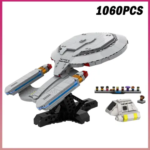 1060PCS MOC-242356 NEW Enterprise NCC-1701-D Space Trek Movie Spaceship Exploration Ship Model Building Blocks Bricks Toy Gift