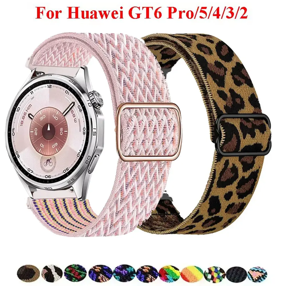 Elastisches Nylon-Schlaufenarmband für Huawei GT6 Pro GT5 GT4 GT3 GT2 46mm Sportband Armband für Huawei Watch 5/4/3 Pro 22mm Uhrenarmband
