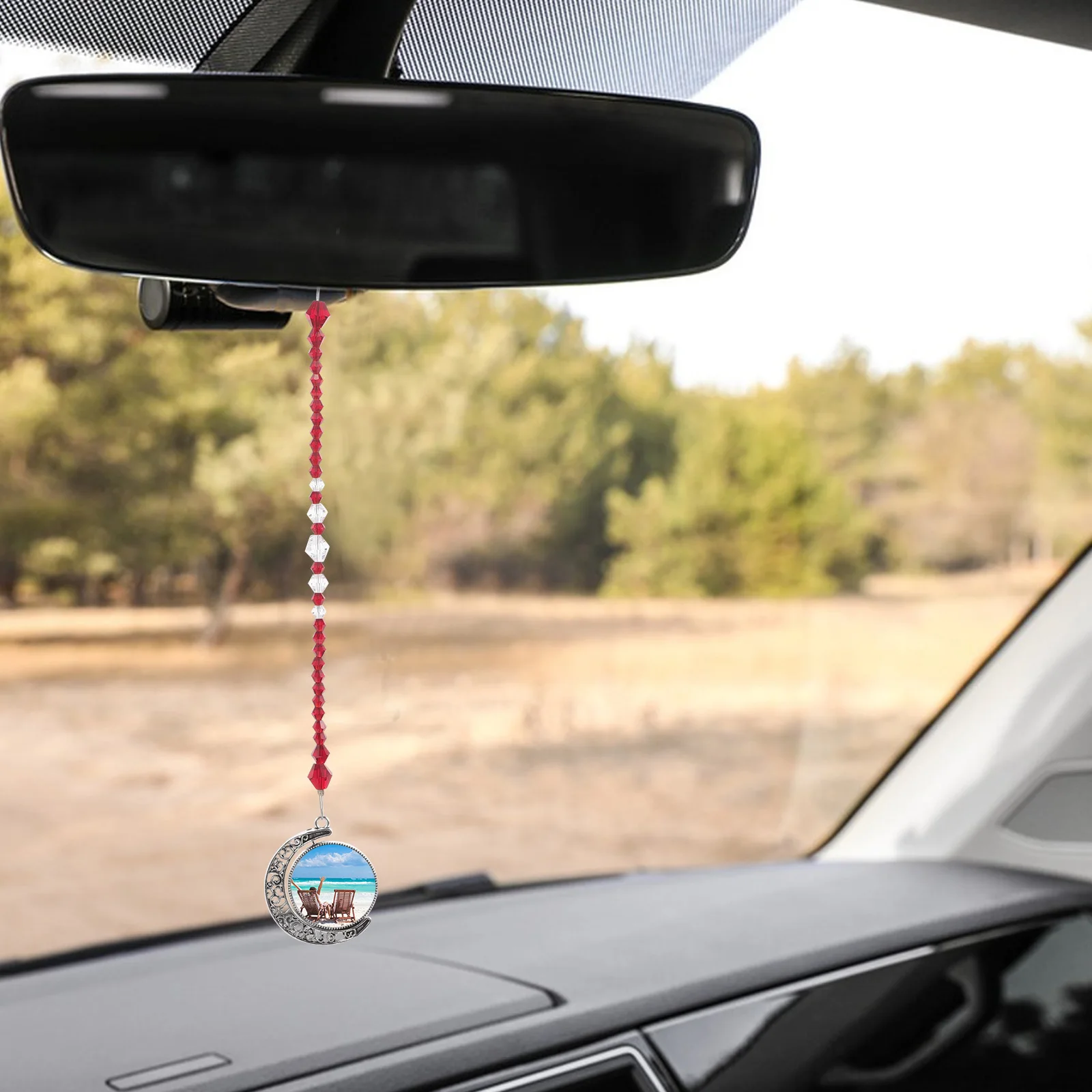 

Moon-Shaped Car Hanging Ornament Blanks For Diy Sublimation Printing Craft Supplies Rearview Mirror Decoration Home Window