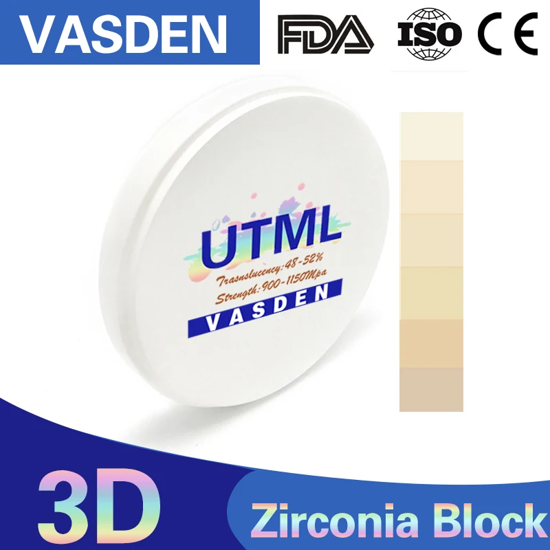 BL1 BL2 Bleach Color 18mm 3D Pro 6 strati multistrato Zirconia Block Dental Lab CADCAM disco di fresatura