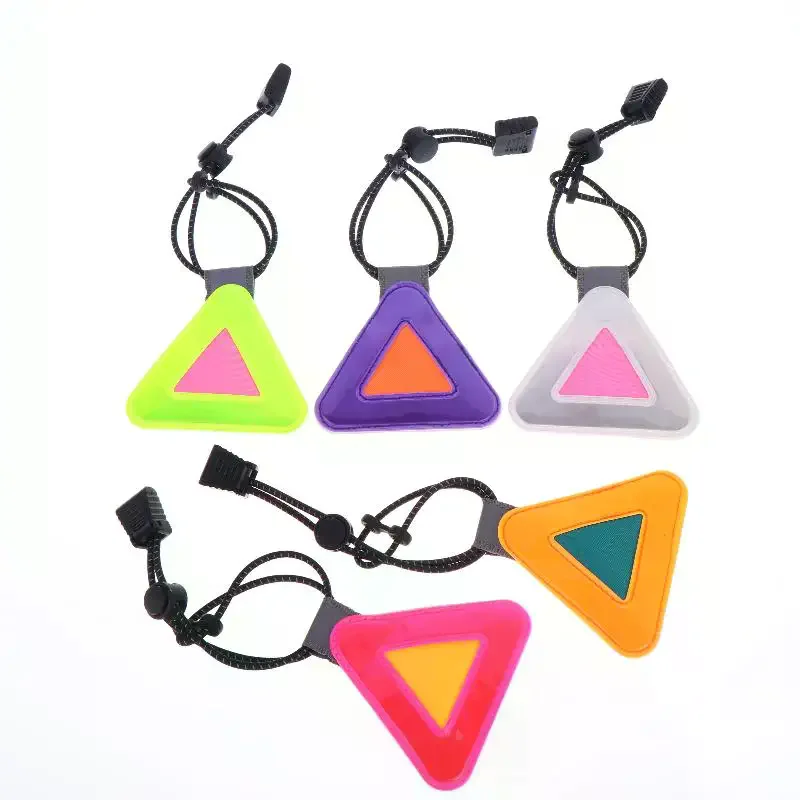 Bike Triangle Reflective Signs Safety Warning Pendant Night Riding Reflective Patch Portable Multi Functional Reflective Label