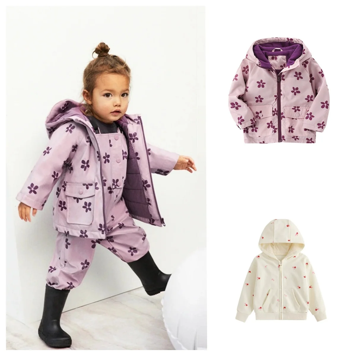 

Весенне-осенние модные легкие куртки для девочек, ветрозащитная молния с принтом, детская спортивная верхняя одежда на открытом воздухе, повседневное детское пальто с капюшоном для мальчиков